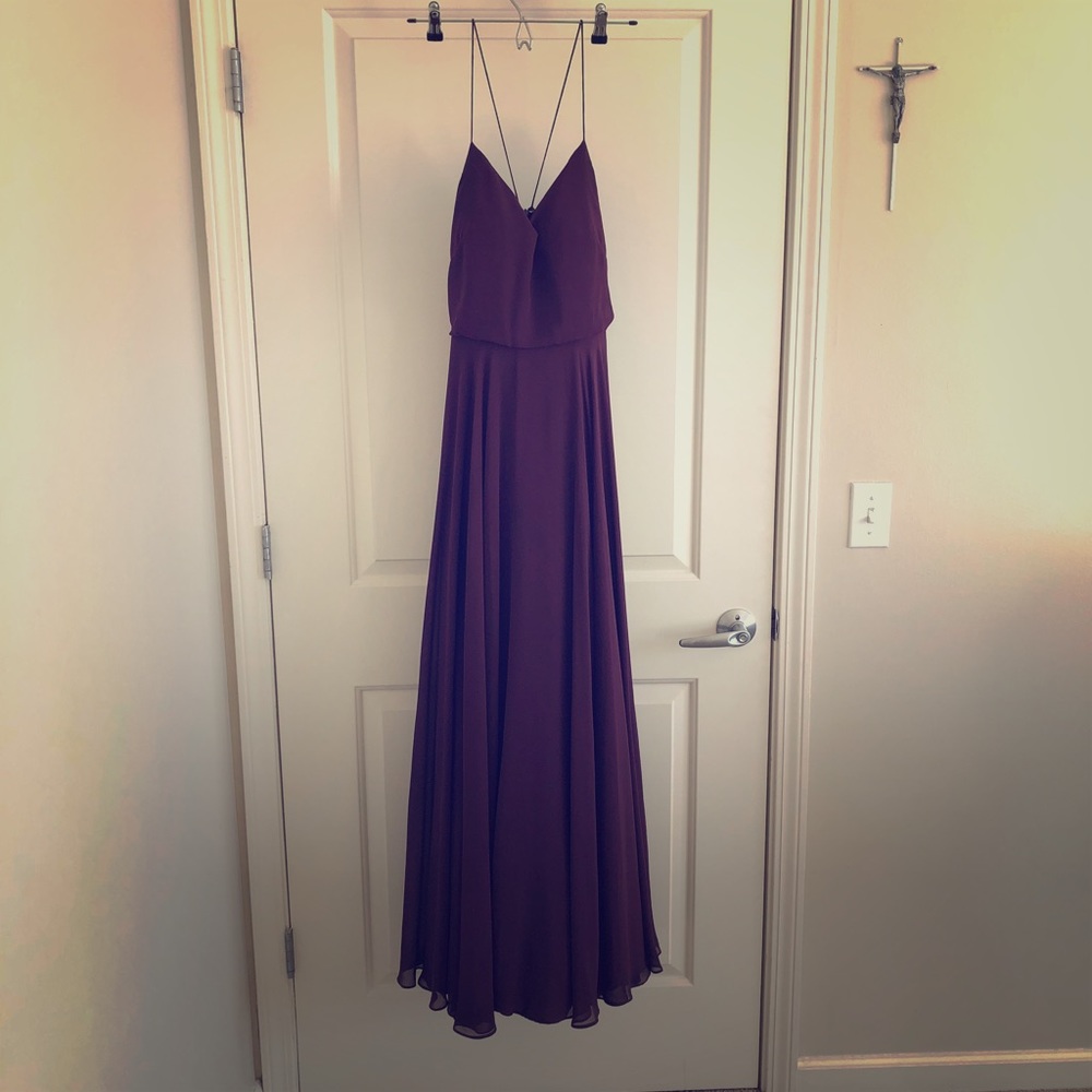 Deep purple bridesmaids dress